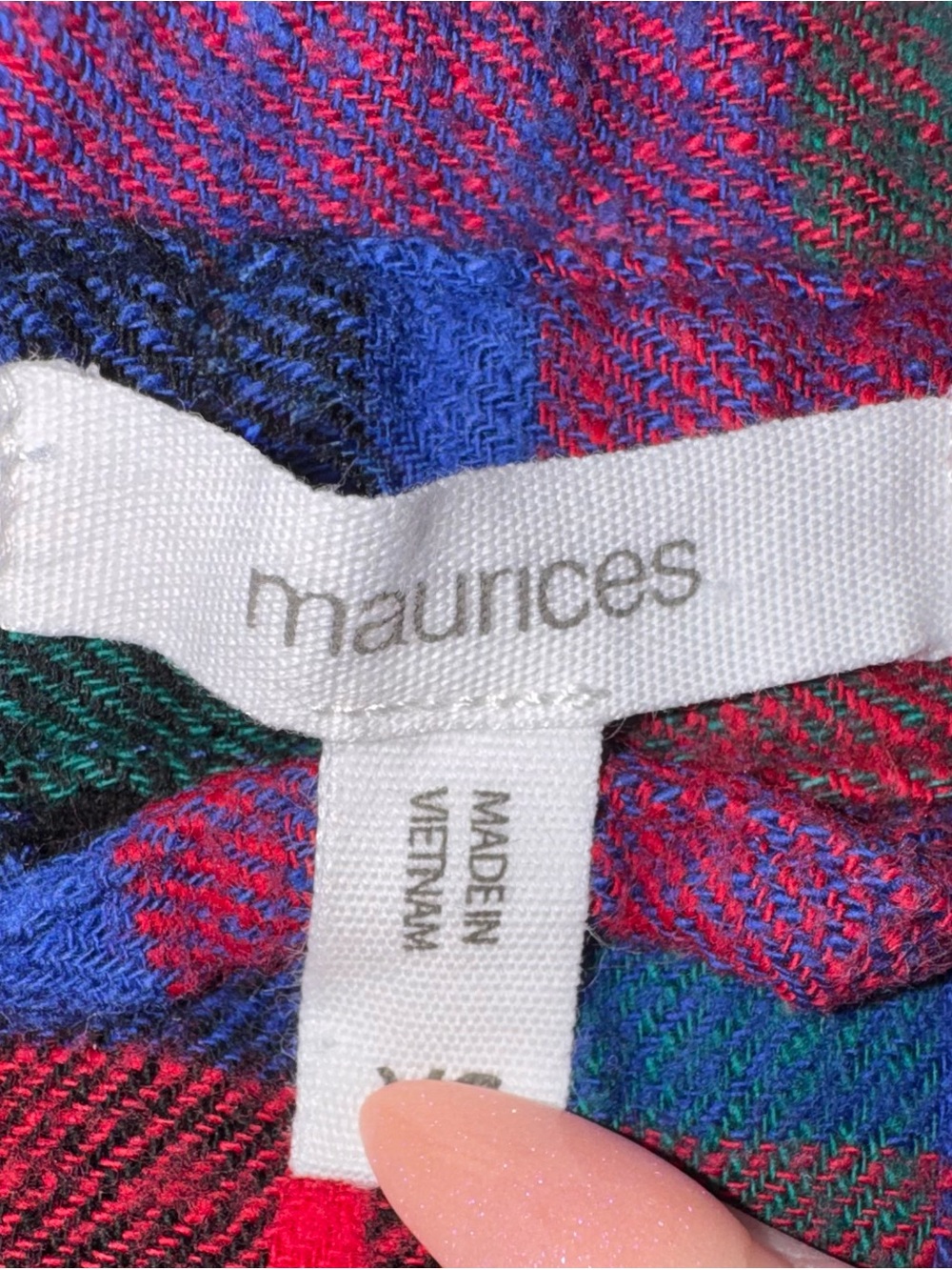 Maurices Cabin Plaid Boyfriend Tunic Flannel Shirt Colorful 100% Cotton XS - Picture 9 of 12